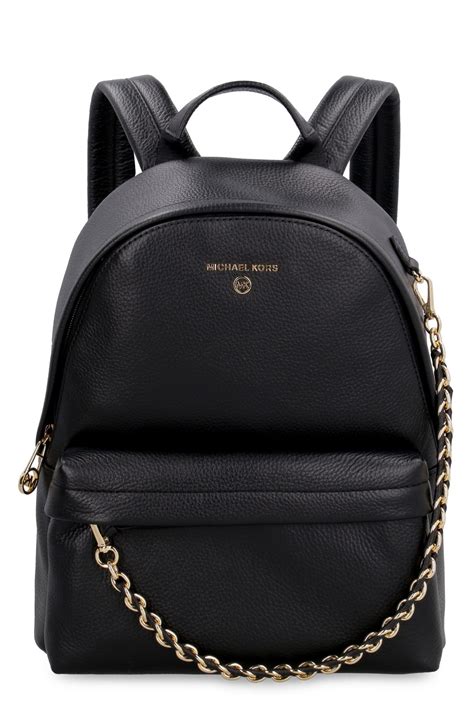 michael kors black leather backpack men|Michael Kors slater backpack.